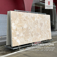 Dalle de pierre frittée Breccia Oniciata Aurora 1600x3200mm, marbre artificiel beige mat pour îlot de cuisine, revêtement mural et de sol