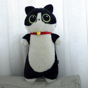 Peluche chat mignon de dessin animé, coussin long, jouet en peluche, poupée chaton qui miaule, animal en peluche, marionnette pour enfants - Product Image 6