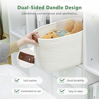 Panier à linge pliable en corde de coton, moderne et minimaliste, idéal pour livres, magazines, chambre à coucher et jouets - Direct Usine