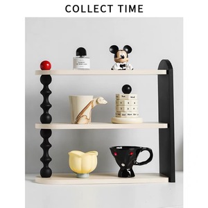 Retro Style Desk Storage Rack 3 Tier <b>Shelf</b> For Cup Display Organize Space Saving <b>Desktop</b> Organizer - Product Image 1