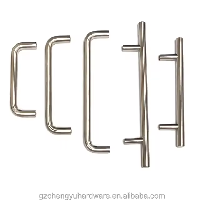 CY-01.46 Glass Door Pull Handle Modern Handle Kitchen Furniture Handle & Knob Side H Type Stainless Steel Popular Customized