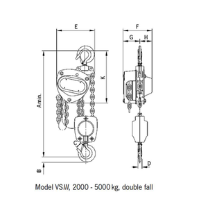 Hauteur totale extrêmement faible Opération facile Crochet rotatif à 360 ° Palan à chaîne à main Yale VS III Boîtier en acier estampé entièrement fermé - Product Image 5