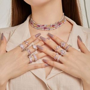 Collares de tenis Dylam Glamorous con diseño elegante para mujer, de plata S925 con baño de rodio y circonitas 5A, ideales para ocasiones de moda. - Product Image 2