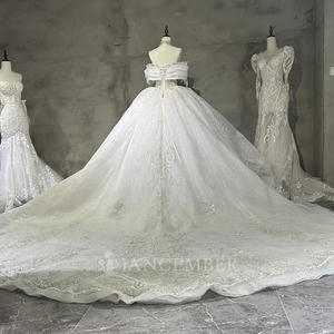 Robe de mariée Jancember Wx102 style princesse coréenne, jupe bouffante, coupe ajustée, ornée de diamants brillants, pour mariées élégantes. - Product Image 5