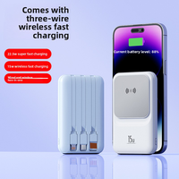 Nuevo Banco de Energía USB Tipo-C Magnético Inalámbrico de 10000mAh, Batería de Polímero de Litio de Plástico, Cable Integrado, Mini Cargador Rápido de Regalo
