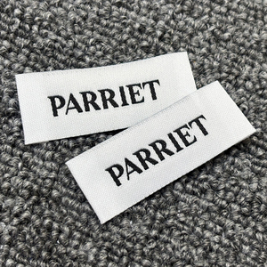 Etichette Tessute Personalizzate con Logo Privato, in Cotone Organico, Etichetta Jacquard ad Alta Densità, Etichetta per Collo Piegata al Centro, da Cucire con <span class=keywords><strong>Velcro</strong></span> - Product Image 1