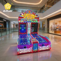Máquina de Lanzamiento de Bolas Locas para Centros Comerciales, Juego de Arcade Personalizable con Monedas, para 2 Jugadores, con Sensor de Movimiento y Luces Intermitentes