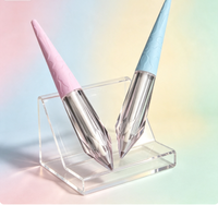 Tube vide en cristal pour brillant à lèvres, 2 ml, violet clair/bleu clair, emballage cosmétique personnalisé avec logo, vente en gros