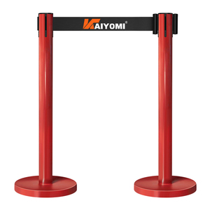 KAIYOMI Poteaux de délimitation et barrières de contrôle des foules pour événements, hôtels, <span class=keywords><strong>a</strong></span>éroports et expositions, avec système de filetage rouge pour piétons - Product Image 1