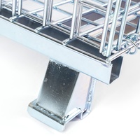 Conteneur industriel pliable d'occasion pour entrepôt, bac de stockage en fil métallique pliable, cage de sécurité pour chariot élévateur, palette avec séparateur