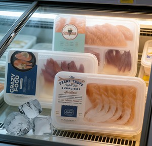 Étiquettes personnalisées en <span class=keywords><strong>vinyle</strong></span> imperméable pour la viande et les fruits de mer frais, autocollants personnalisés avec logo pour le saumon et le thon dans les armoires réfrigérées - Product Image 6