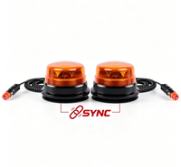 Luz de Baliza LED con Función SYNC, Kit de 2 Piezas, Base Magnética y con Ventosa, ECE R65 R10 IP66 12-24V, Luz Estroboscópica de Advertencia para Vehículos