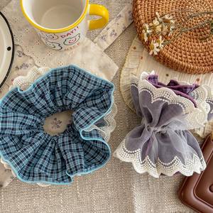 Nouveau Bandeau Cheveux Femme Style Français à Carreaux et Dentelle, en Tissu Doux, Accessoire Décoratif Quotidien - Product Image 6