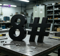 Enseigne murale personnalisée en acrylique et acier inoxydable avec logo d'entreprise 3D éclairé par LED, télécommandée, pour intérieur/extérieur, numéro de maison, bâtiments