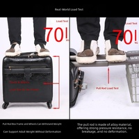 Valise trolley professionnelle en PU avec roues multidirectionnelles, ensemble de 16 pouces, tailles imbriquées, bagage cabine de voyage haut de gamme, étanche