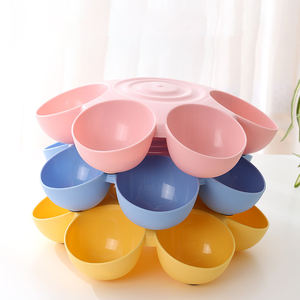 Nouvelle forme de fleur 6 en 1 bol pour animaux de compagnie en plastique <span class=keywords><strong>anti</strong></span>-<span class=keywords><strong>renversement</strong></span> à six compartiments bols de nourriture pour chien chat - Product Image 4