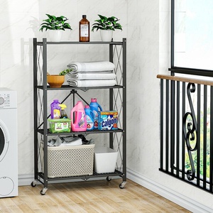 Kệ Đựng Đồ Gấp Gọn 4 Tầng Bằng Kim Loại Đa Năng Kệ Đựng Đồ Nhà Bếp Có Thể Gập Lại Kệ Trưng Bày Gia Đình - Product Image 4