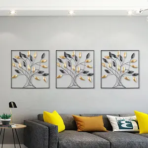 Gold And Black Leaf Wall Decoration Metal Leaves Wall Decor For Living Room For Concise Home Decoration