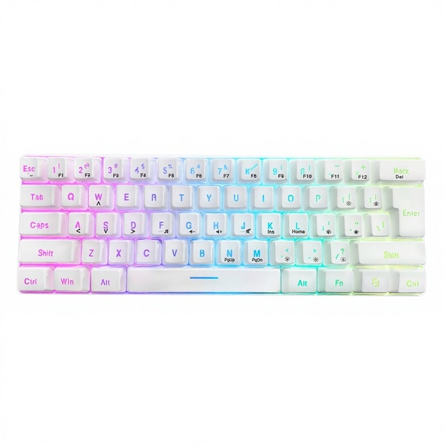 Membrane Keyboard 61 Key Game RGB Backlit Wired Portable Compact Business Office Computer Keyboard