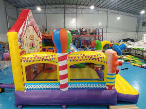 All'ingrosso Xinyue Unisex PVC gonfiabile Clown buttafuori Combo 5.5x5m castello per bambini all'interno/all'aperto trampolino di attrazione 4 anni - Product Image 3