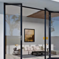 Porte pliante en aluminium thermique extérieure moderne à design horizontal rétractable robuste pour villa