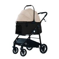 Poussette pliable compacte et légère pour animaux de compagnie, porte-chien et porte-chat avec quatre roues universelles pour les voyages et les promenades