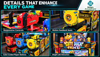 MAGIC AMUSEMENT Jeu d'arcade de tir commercial 3 joueurs, thème combat de canards mignons, sièges mobiles, écran 75 pouces, à monnayeur, 110V/220V pour salles d'arcade