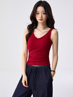 Débardeurs pour femmes, basiques, à col en V, dos nu, double doublure, sans soutien-gorge, à nouer autour du cou, mignons, tendance estivale, sans manches