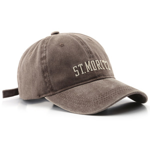 Sombrero de Sol de verano al aire libre ST MORITZ Vintage algodón Casual Retro lavado deporte bordado Snapback <span class=keywords><strong>gorras</strong></span> letra inglesa gorra de béisbol - Product Image 6