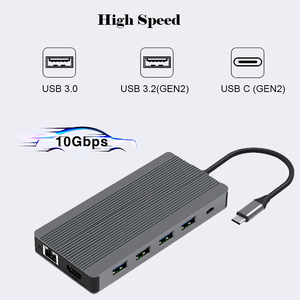 USB C HUB 12 trong 1 3.0 Type-C 4K <span class=keywords><strong>HDMI</strong></span> PD sạc nhanh SD/TF RJ45 Ethernet Docking Station cho <span class=keywords><strong>Macbook</strong></span> <span class=keywords><strong>Air</strong></span> Pro Dell XPS HP Máy tính xách tay - Product Image 5