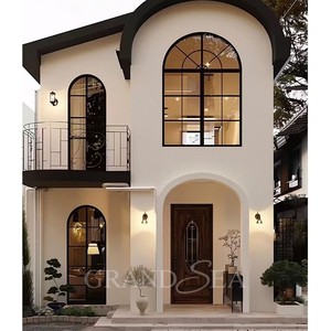 <span class=keywords><strong>Finestre</strong></span> <span class=keywords><strong>esterne</strong></span> commerciali ad arco ad arco con porta francese in acciaio fisso a buon mercato - Product Image 4