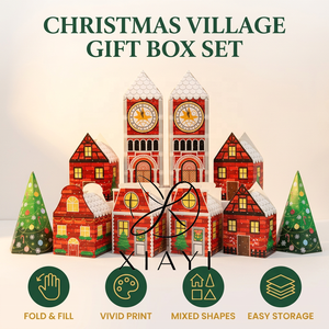 <span class=keywords><strong>Calendario</strong></span> dell'Avvento a Forma di Casa, Conto alla Rovescia per Natale, Scatole in Cartone Riciclabile per Dolci e Biscotti, Confezione Regalo per Feste Natalizie - Product Image 1