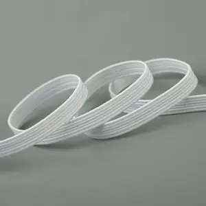 3mm 5mm 6mm élastique extensible flexible en caoutchouc tricoté Textile plat tressé bandes élastiques