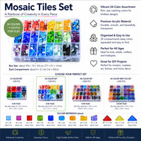 Kit de mosaïque en verre DIY pour enfants et adultes, ensemble de pierres de mosaïque en cristal de couleurs mélangées avec boîte de rangement pour projets artistiques et artisanaux