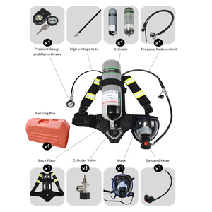 Respiratore ad aria a pressione positiva indipendente portatile da 6,8 litri in fibra di carbonio 30MPa 55-60min Accessori per attrezzature antincendio - Product Image 4