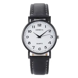Factory Outlet Black Men's Watch Multi-color Gift Women's Leather Strap Quartz Watch Hand Watch