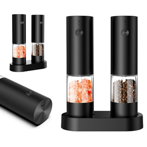 Ensemble moulin à <span class=keywords><strong>sel</strong></span> et à poivre électrique automatique USB, rechargeable, grande capacité améliorée avec LED - Product Image 1