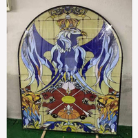 Panel de Vidrio Emplomado con Diseño de Ángel de Catedral, Hecho a Mano y Personalizado, de Gran Tamaño, con Marco de Hierro para Decoración de Paredes, Estilo Europeo