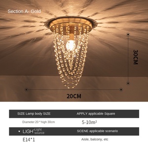 Crystal Creative <b>Ceiling</b> Lamp Remote Luxury Chrome Stainless Steel for Living Room Corridor Bedroom Dining Other Scenes - Product Image 2