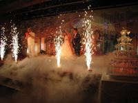 Machine à feux d'artifice en cascade, machine à étincelles de flamme de scène pour les fêtes, les mariages, les effets de discothèque, la scène de fête