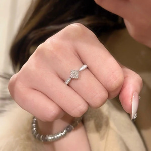 纯银S925心形戒指普拉塔西藏纯银925戒指银硅藻土戒指Anillos De Moda Apilables - Product Image 1