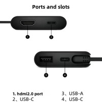   Pro 4-in-1 USB-C Travel Hub Docking Station untuk Laptop, Model DA225