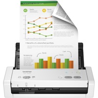 Scanner de documents sans fil Brother ADS-1250W, 25 ppm, recto-verso, couleur 48 bits, ADF, compact, portable, pour la maison et le bureau