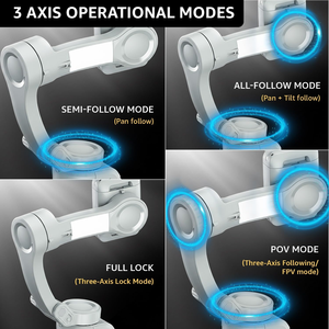 Palo de Selfie con IA, Rotación de 360°, Seguimiento Facial Automático, Estabilizador de Gimbal de 3 Ejes para Teléfono Móvil Inteligente - Product Image 4