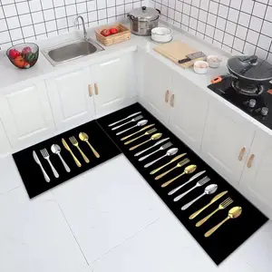 2 pieces cheap price hot sale Kitchen floor mat Set Fashion designs 2023 Doormat Anti slip and water absorb