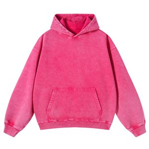 Trendy Acid Wash Sudadera con capucha para hombre Vintage Oversized Streetwear Sudadera para parejas - Product Image 4