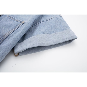 ZHEZHE femmes été nouveau Street Wear Sexy jean body <span class=keywords><strong>combishort</strong></span> dames Sexy à manches courtes une pièce élégant Denim combinaison - Product Image 5