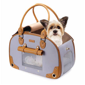 Vente en gros sac à main de voyage pliable en cuir PU de qualité supérieure imperméable pour animaux de compagnie sac de transport portable pour chiens - Product Image 1