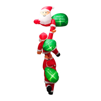 Nouvelles décorations de Noël gonflables au design unique pour l'extérieur : Trois Pères Noël escaladeurs gonflables pour Noël