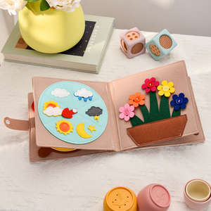 <span class=keywords><strong>Meilleur</strong></span> cadeau livre en tissu froissé multisensoriel pour les nourrissons nouveau-né bébé jouet d'éducation précoce différentes textures livre doux - Product Image 2